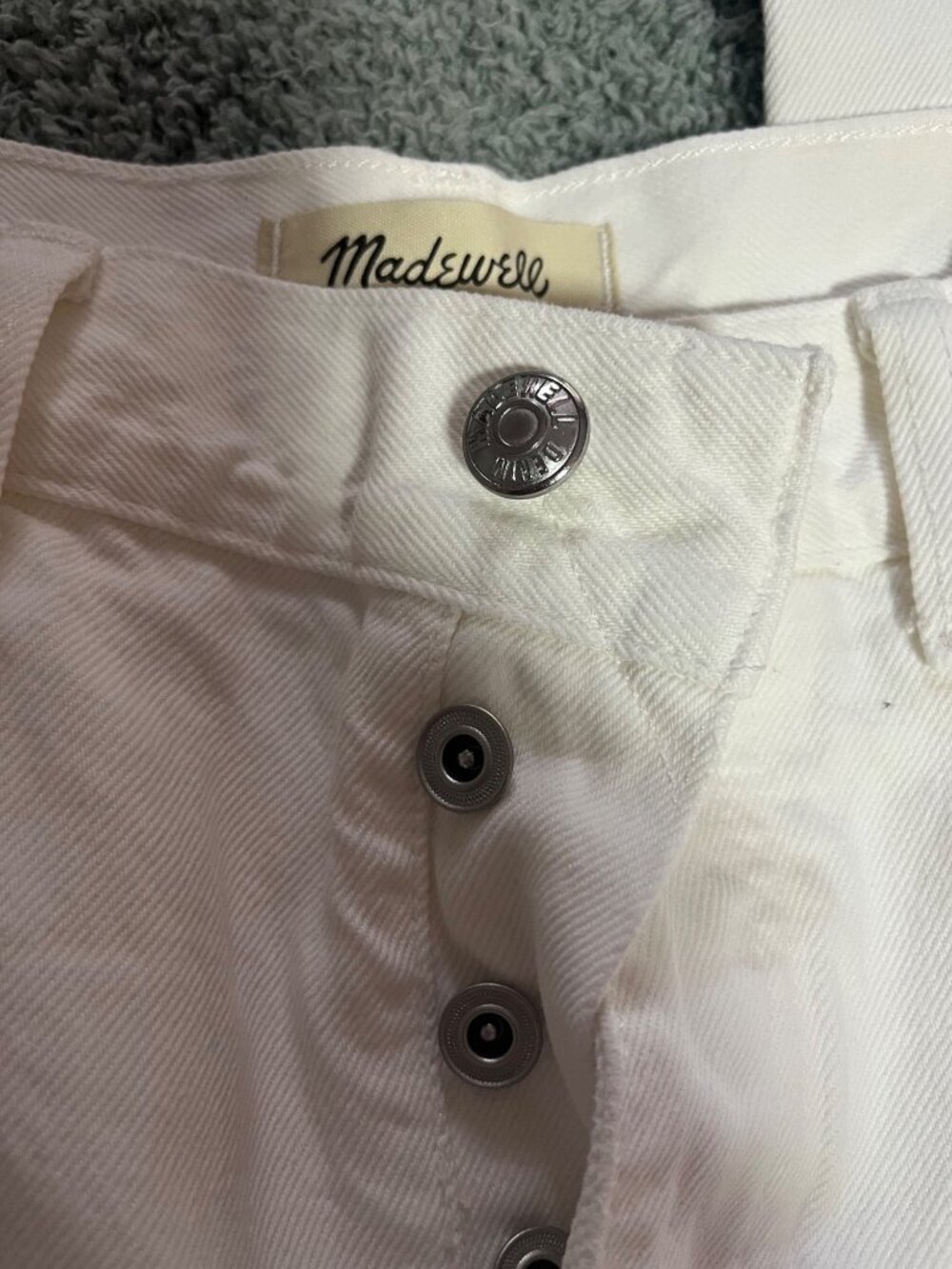 Madewell Low-Slung Baggy Crop Jeans Womens Size 28 White 100% Cotton Fair Trade - Picture 7 of 11
